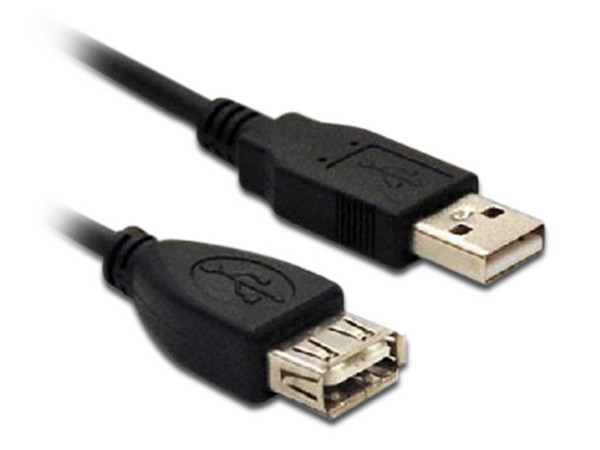Cable Extensión Brobotix de USB 2.0 (macho) a USB 2.0 (hembra) de 5 metros, color negro.