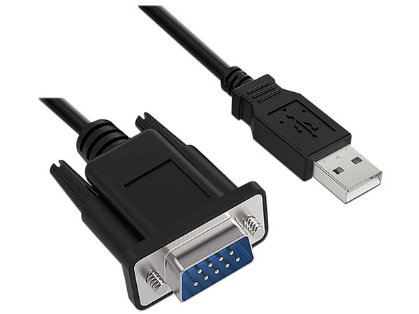 Cable adaptador BRobotix de USB 2.0 a Puerto Serial DB9/RS-232. Color Negro.