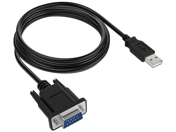 Cable adaptador BRobotix de USB 2.0 a Puerto Serial DB9/RS-232. Color Negro.