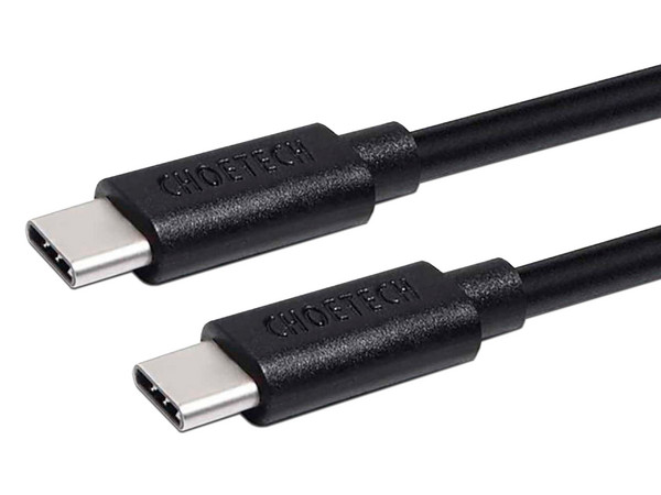 Cable de Datos CHOETECH, USB-C a USB-C (M-M), 3 M, 60W, 3Amp, Universal. Color Negro.