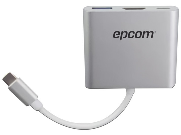 Adaptador Multipuerto Epcom de USB-C 3.1 A HDMI 4K, Admite Carga Rápida (PD).