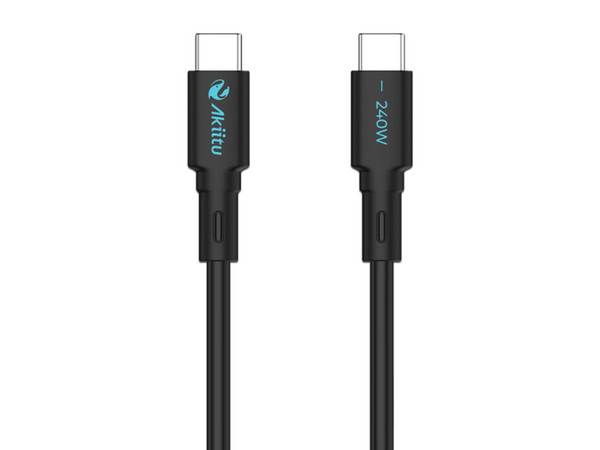 Cable de Energía EZVIZ AK-PAC24SM-S, USB Tipo C a USB Tipo C (M-M), 1m, Potencia máxima de 240 W. Color Negro.