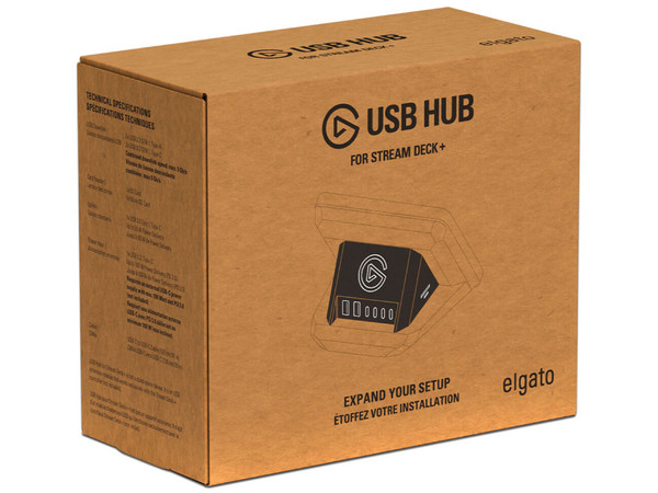 HUB USB Elgato 10GBN9901, 2 Puertos USB Tipo A 3.2, 2 Puertos USB Tipo C 3.0, 1 Lector SD y 1 Lector MicroSD, Para Stream Deck+.