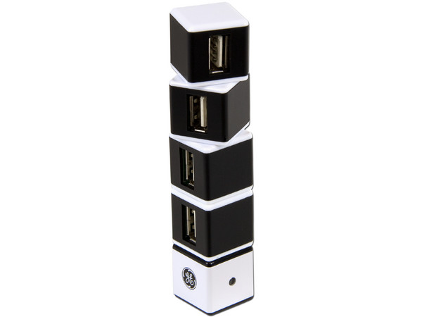 Hub USB General Electric de 4 Puertos (2 puertos giratorios).