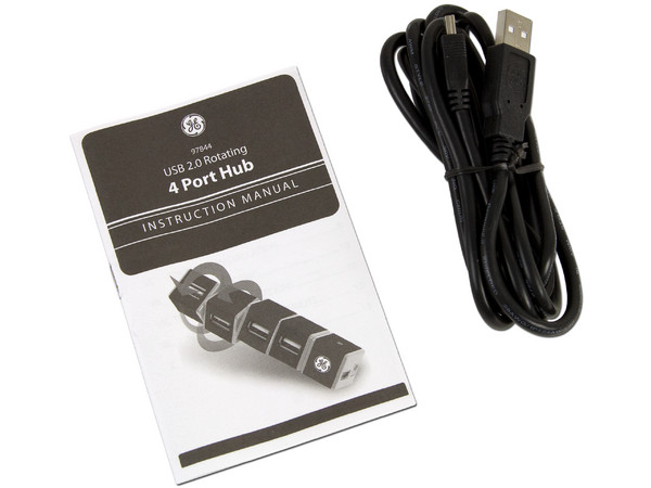 Hub USB General Electric de 4 Puertos (2 puertos giratorios).