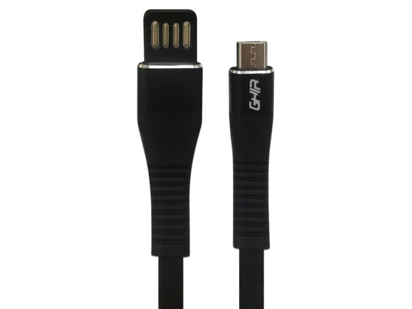Cable GHIA GAC-200N, USB 2.0 a Micro USB de 1 metro. Color Negro.