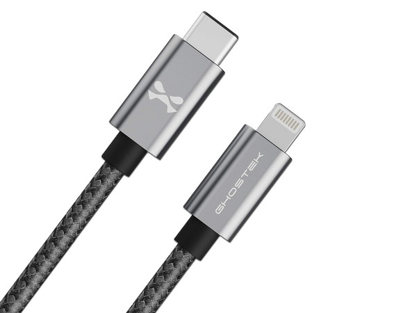 Cable de Datos GHOSTEK GHOCBL038 de Conector USB-C a Lightning, 1m. Color Negro.