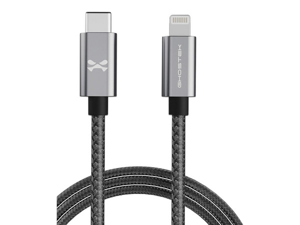Cable de Datos GHOSTEK GHOCBL038 de Conector USB-C a Lightning, 1m. Color Negro.