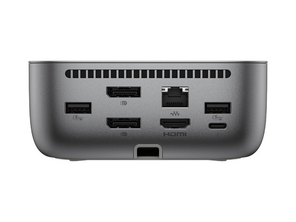 Docking Station HP 9X472UT Thunderbolt 4 USB Tipo C a HDMI, DisplayPort, USB Tipo A, RJ-45 y USB Tipo C, 100W, Color Gris.