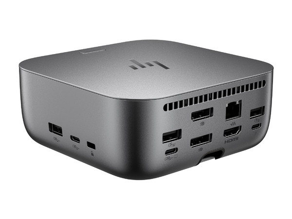 Docking Station HP 9X481UT Thunderbolt 4 USB Tipo C a HDMI, DisplayPort, USB Tipo A, RJ-45 y USB Tipo C, 180W, Color Gris.