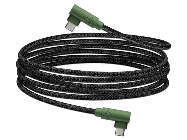 Cable USB Hune AT-ACC-CA-353-BOS, de USB-A a USB-C (M-M), Conector de 90 grados, 1.2m, Color Verde.