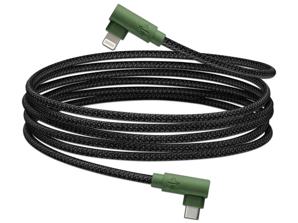 Cable USB Hune AT-ACC-CA-354-BOS, de USB-C a Lightning (M-M), Conector de 90 grados, 1.2m, Color Verde.