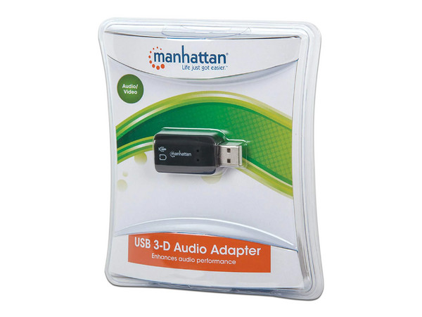 Adaptador de Audio MANHATTAN alta velocidad, 3D, USB.