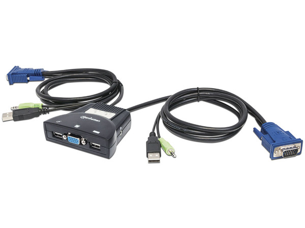 Switch KVM de 2 puertos USB con soporte de audio.