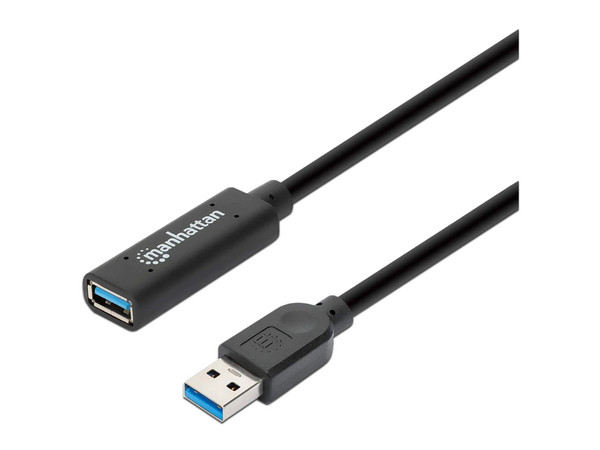 Extensión de cable USB Manhattan de USB-A (macho) a USB-A (hembra), 5 Gbps, 5 metros.