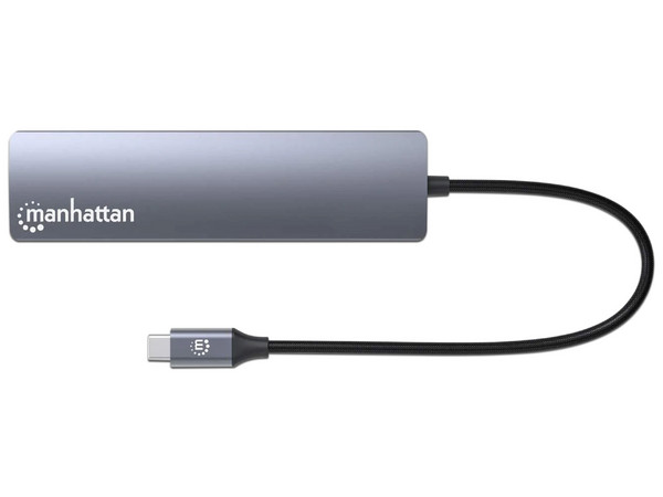 Docking Station USB-C Manhattan 153966, HDMI 2.0, RJ45, USB-C, 2 USB 3.2 Gen 2, Lector SD y MicroSD. Color Gris.