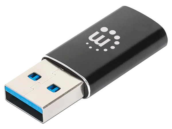 Adaptador USB 3.2 Manhattan 153980, USB-A a USB-C (M-H), Color Negro.