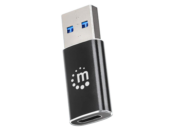 Adaptador USB 3.2 Manhattan 153980, USB-A a USB-C (M-H), Color Negro.