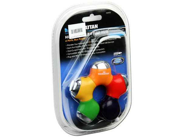 Hub USB de 4 Puertos de Alta Velocidad 2.0 Flexible