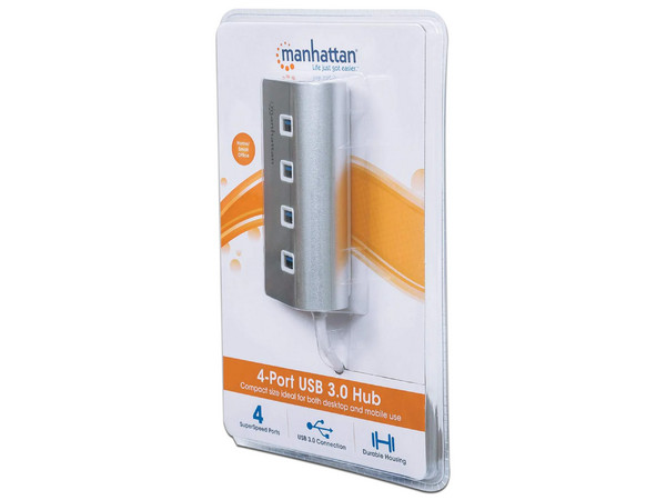 Adaptador Concentrador Hub USB 3.0 Super Speed para Laptop de 4 Puertos Salidas. Color Blanco.