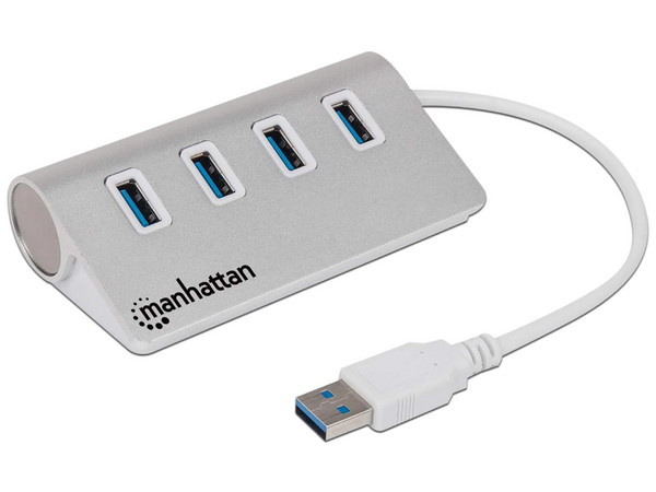 Adaptador Concentrador Hub USB 3.0 Super Speed para Laptop de 4 Puertos Salidas. Color Blanco.