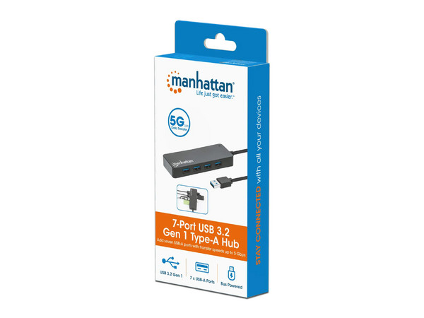 Hub USB Manhattan con 7 puertos USB-A 3.2 Gen1.