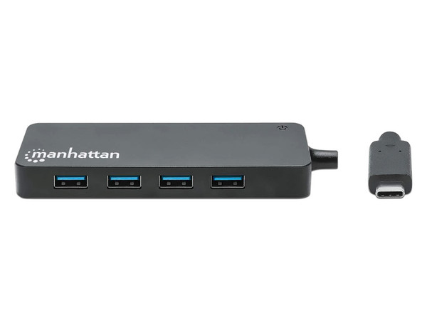 HUB USB Manhattan 168410, USB Tipo C a USB 3.2, USB Micro-B, Color Negro.