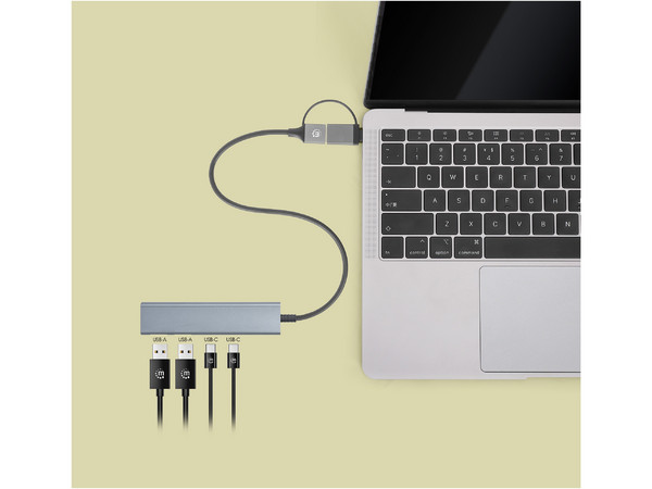 Hub Manhattan USB-C A USB-A, USB 3.1, Transferencia 5 Gbit/s.