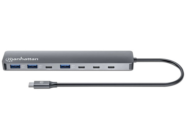 Hub MANHATTAN 181167 USB-C 3.2, con 3 Puertos USB-A y 3 Puertos USB-C con Power Delivery.