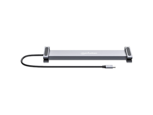 Docking Station MANHATTAN 190398 USB-C con 10 puertos, MST, 2x HDMI, 3x USB-A, USB-C PD, RJ-45, SD/microSD.