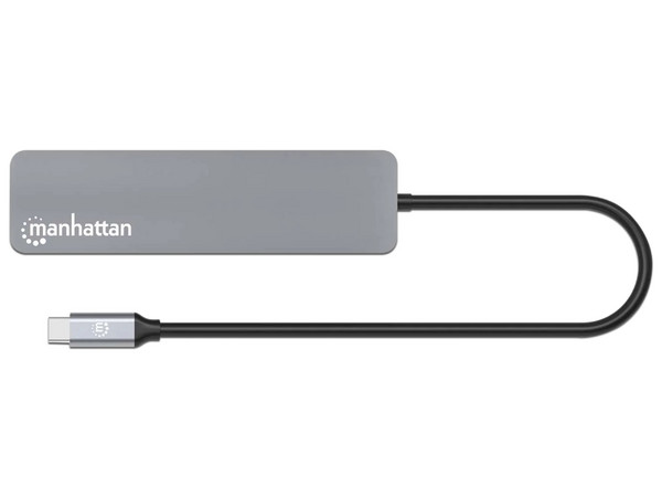 Hub USB 7 en 1 Manhattan 190442, USB Tipo C a SD, MicrosD, USB Tipo A, USB Tipo C, HDMI, Color Gris.