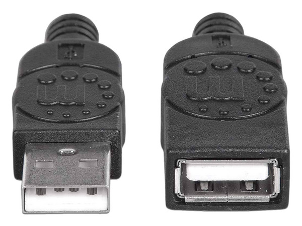 Cable USB Manhattan 308519, USB A a USB A (M-H), 1m, Color Negro.