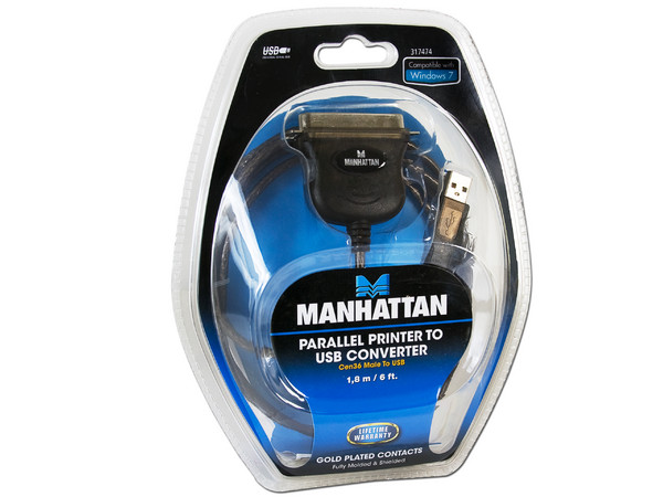 Manhattan Convertidor de USB a Paralelo para Impresora, 1.8m