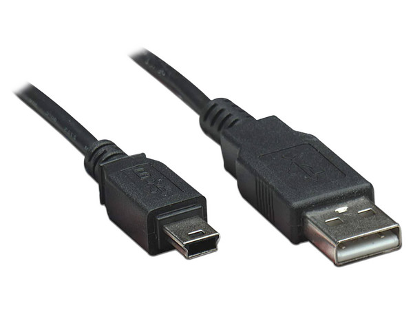 Cable USB Manhattan V2.0 A-mini B 0.9M Negro