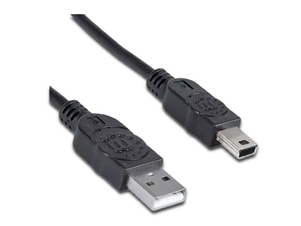 Cable Manhattan USB 2.0 tipo A macho a USB Mini tipo B de 5 pines, 1.8m.