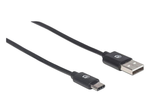 Cable Manhattan USB 353298 de 1m, USB 2.0 Tipo A a USB-C (M-M). Color Negro.