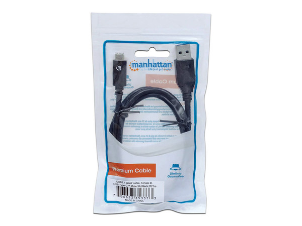 Cable Manhattan USB Type-C, USB 3.0 Tipo A a USB-C de 1m