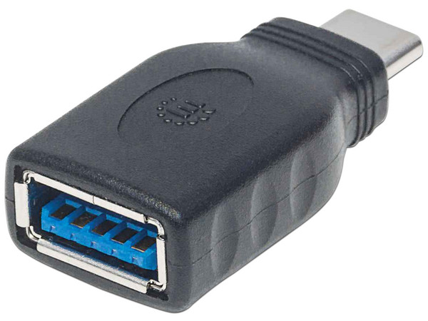 Adaptador Manhattan USB-C a USB Tipo-A. Color Negro.
