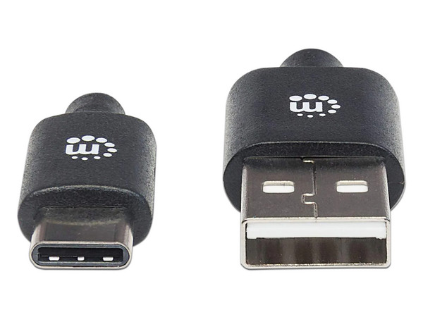 Cable USB Manhattan de USB-A a USB-C, 2m. Color negro.