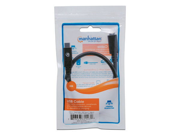 Cable Extensión Manhattan Longitud 0.5 m USB 3.1 Tipo C(M-H)