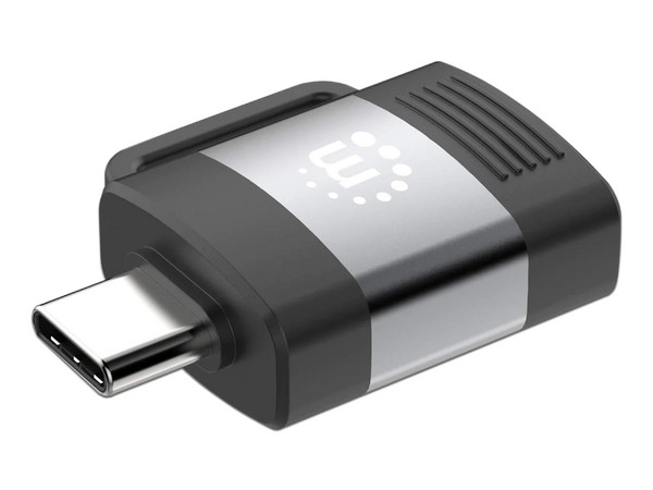 Adaptador de USB 3.2 Gen 1 Tipo-C Macho a Tipo-A Hembra, 5 Gbps, 3A. Color Negro.