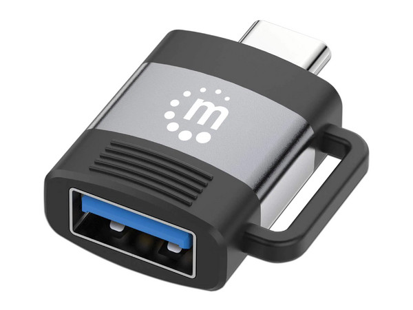 Adaptador de USB 3.2 Gen 1 Tipo-C Macho a Tipo-A Hembra, 5 Gbps, 3A. Color Negro.