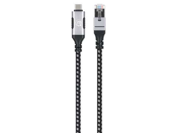 Cable De Red V3 USB-C A RJ45, 2M, Categoría 6, Transferencia 1 Gbps, Velocidad 5 Gbps.