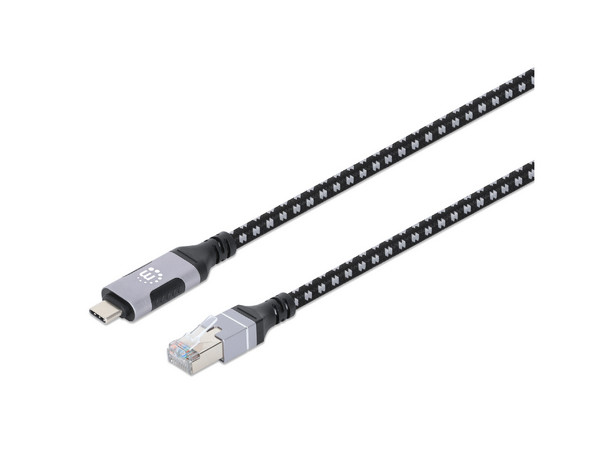 Cable De Red V3 USB-C A RJ45, 2M, Categoría 6, Transferencia 1 Gbps, Velocidad 5 Gbps.