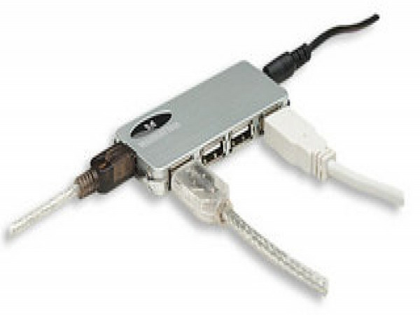 HUB USB V2.0 4 PUERTOS MINI CON FUENTE