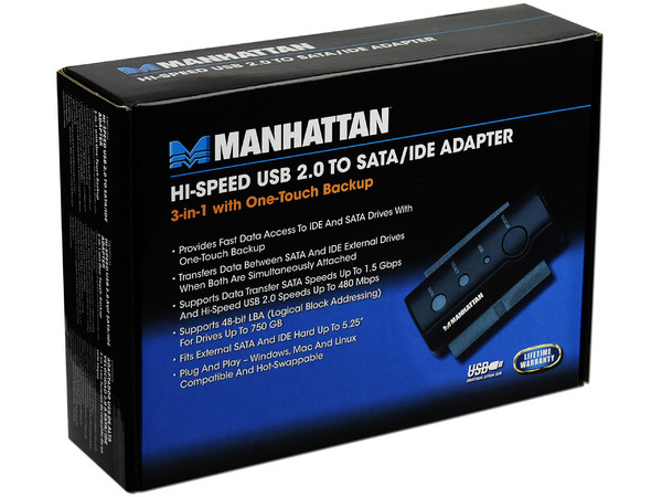 MANHATTAN CONVERTIDOR USB 2.0 SATA/IDE ADAPTER 179195