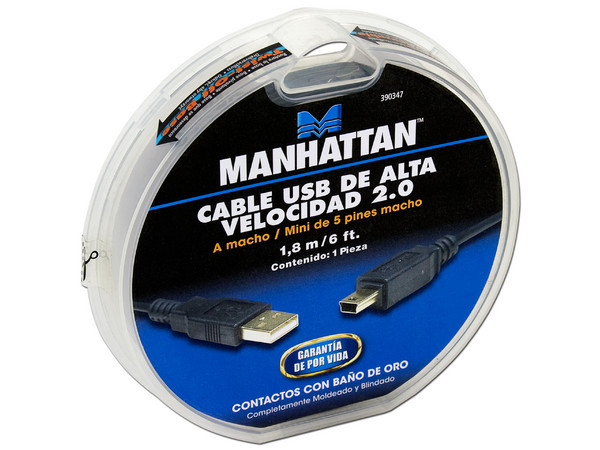 CABLE USB V2.0 A-Mini B 1.8M Canshell                                 