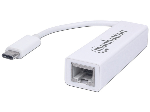 Adaptador de Red Gigabit USB-C a USB 3.1 Gen 1 (5 Gbps). Color Blanco.