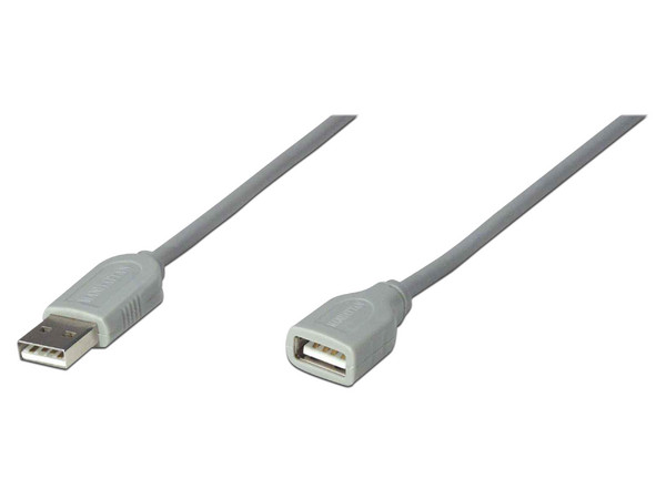 Cable USB de Extensión Manhattan (M-H), de 3 m. Color Gris.