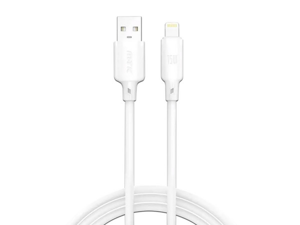 Cable de Datos MTK 0158281, USB Tipo A a  Lightning (M - M), 1m, Compatible con iPhone e iPad. Color Blanco.